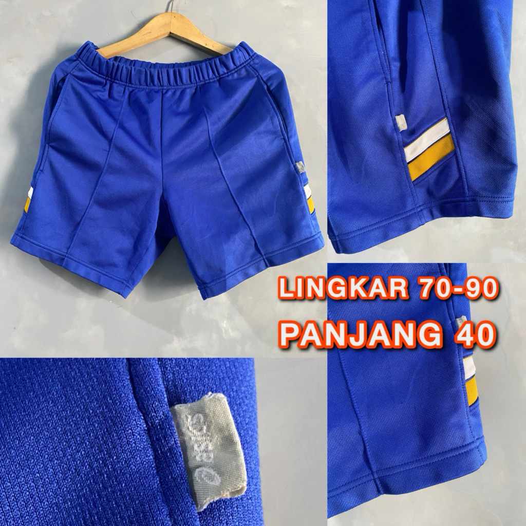 Celana Pendek Olahraga Asics Blue - Preloved Sport Short