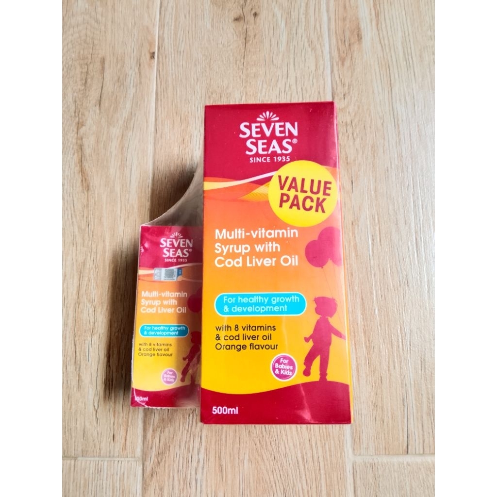 Seven Seas multivitamin syrup with cod liver oil isi 500+100ml original Malaysia