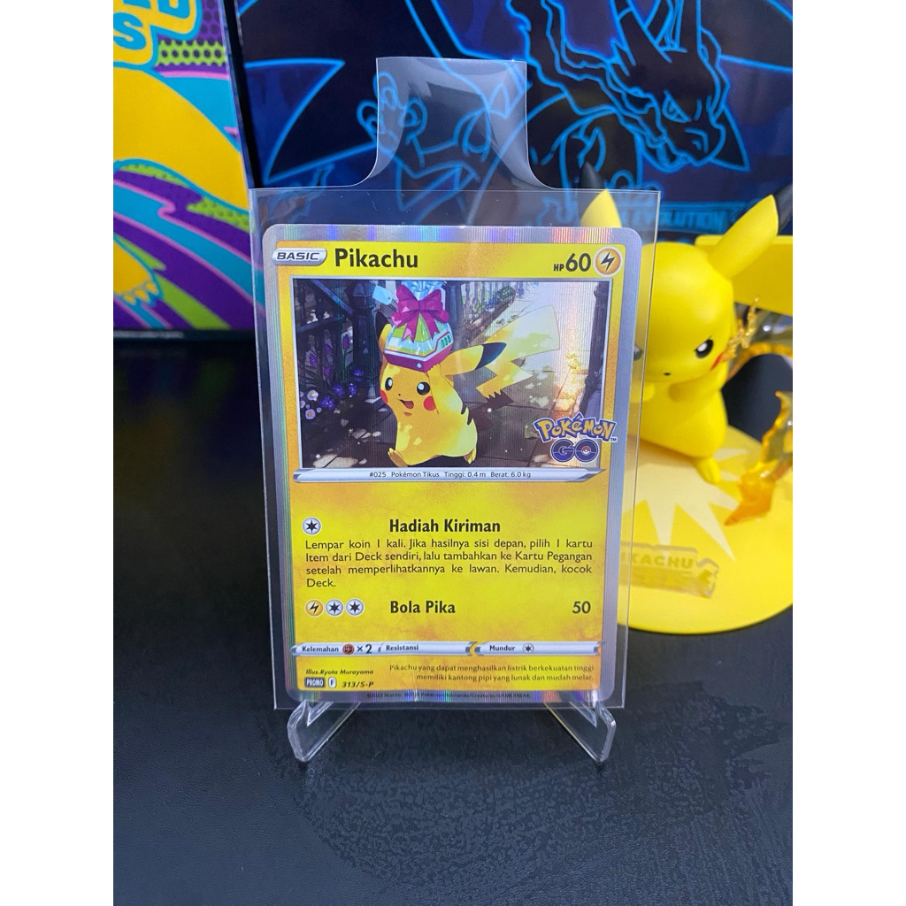 POKEMON TCG INDONESIA PIKACHU HOLO POKEMON GO PROMO INDOMARET 313/S-P