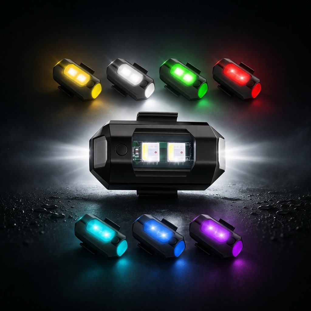 lampu kolong strobo lampu pesawat RGB LED 7 warna