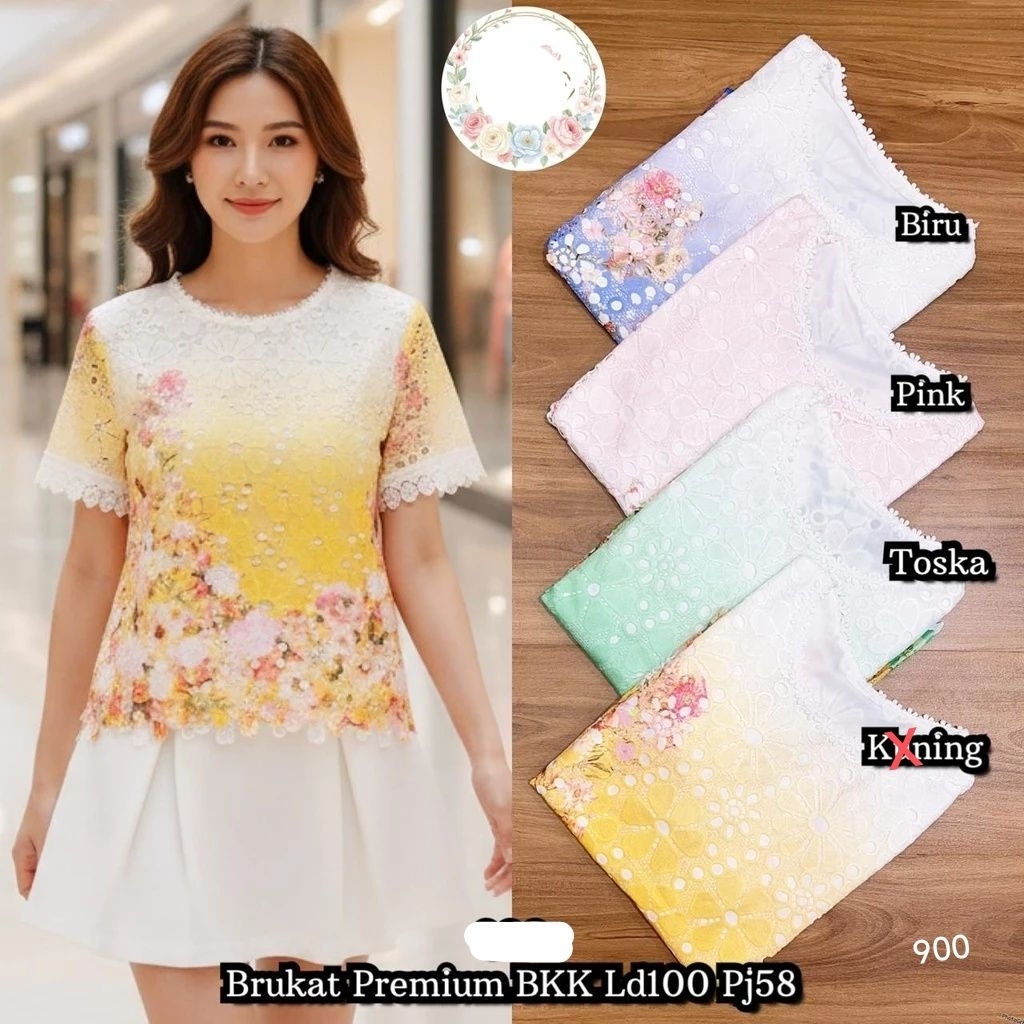 Atasan blouse brukat bunga
