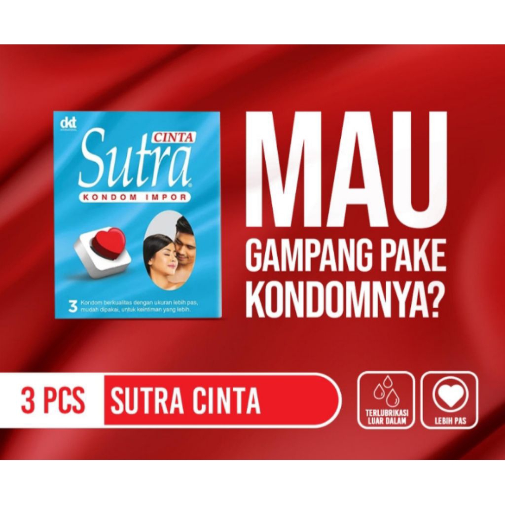 sutra cinta isi 3 kondom extra pelumas