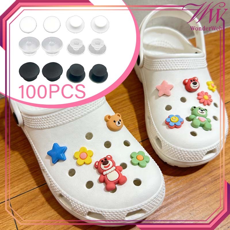 100pcs/Set Jibbitz Dekorasi Sandal Crocs 12mm Jibitz Sandal Crocs Hiasan Senda Crocs Pin Aksesoris S
