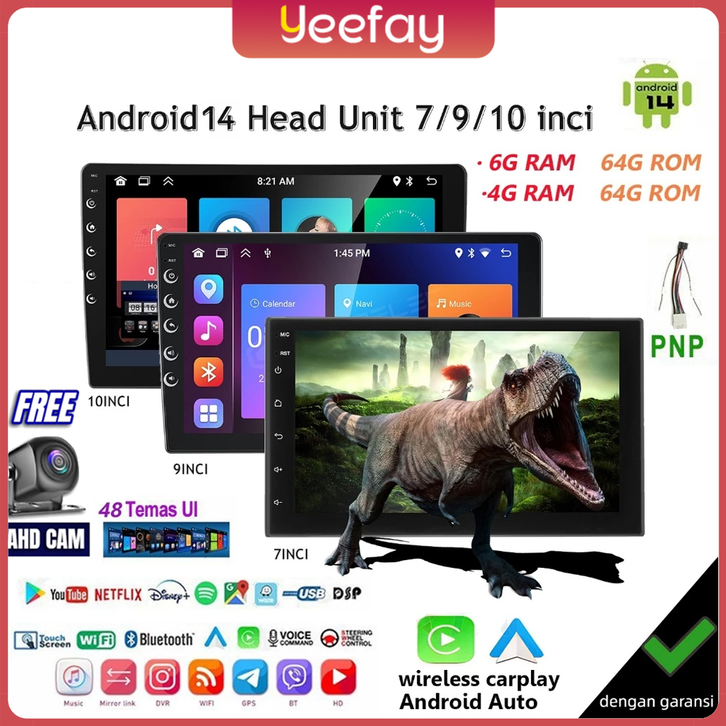 8G+128G IPS Screen Head Unit android 7/9/10 Inch Car Android 13 Navigasi Untuk TOYOTA Daihatsu Mitsu