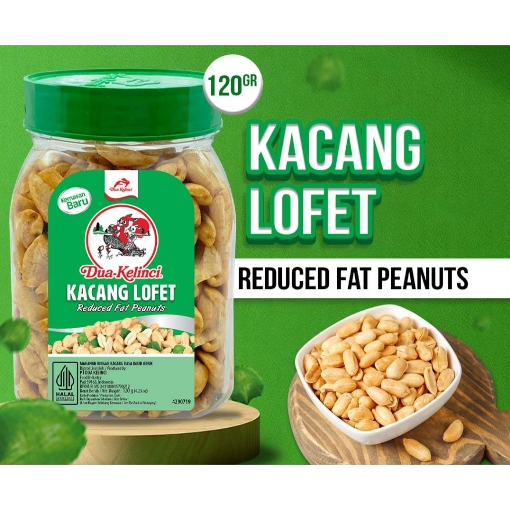 Dua Kelinci Kacang Dua Kelinci Lofet Toples 125 gr - Produk Dua Kelinci dalam Kemasan Toples 125 gra