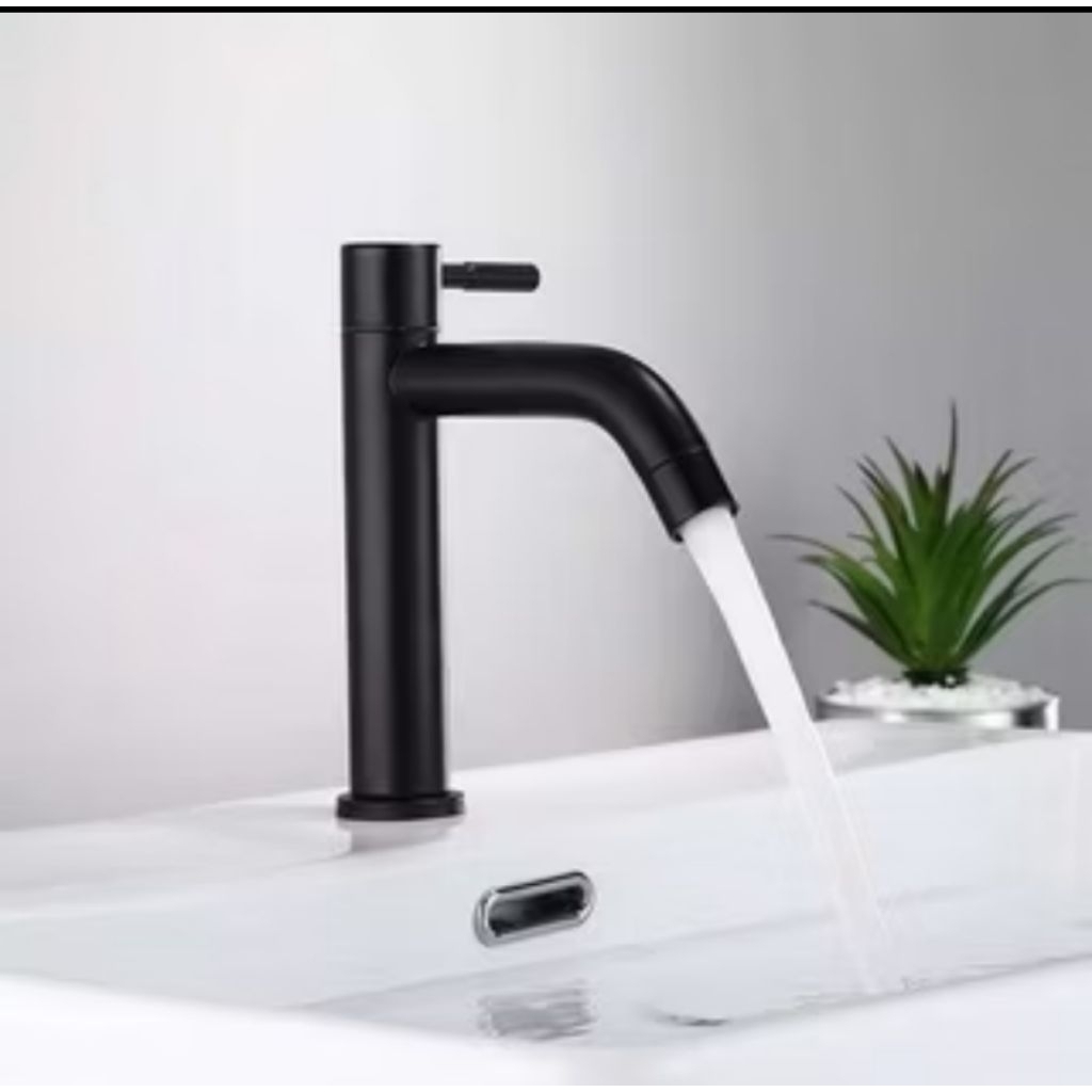 Kran wastafel kran cuci tangan stainless hitam