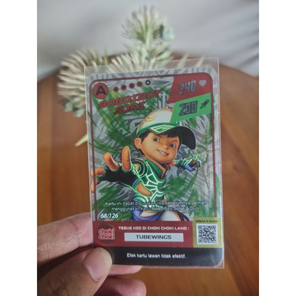 Kartu Boboiboy Sori V1 68/126 | Harga hanya 1 lembar kartu | Asli Choki-choki | Free Kartu Basic Ran