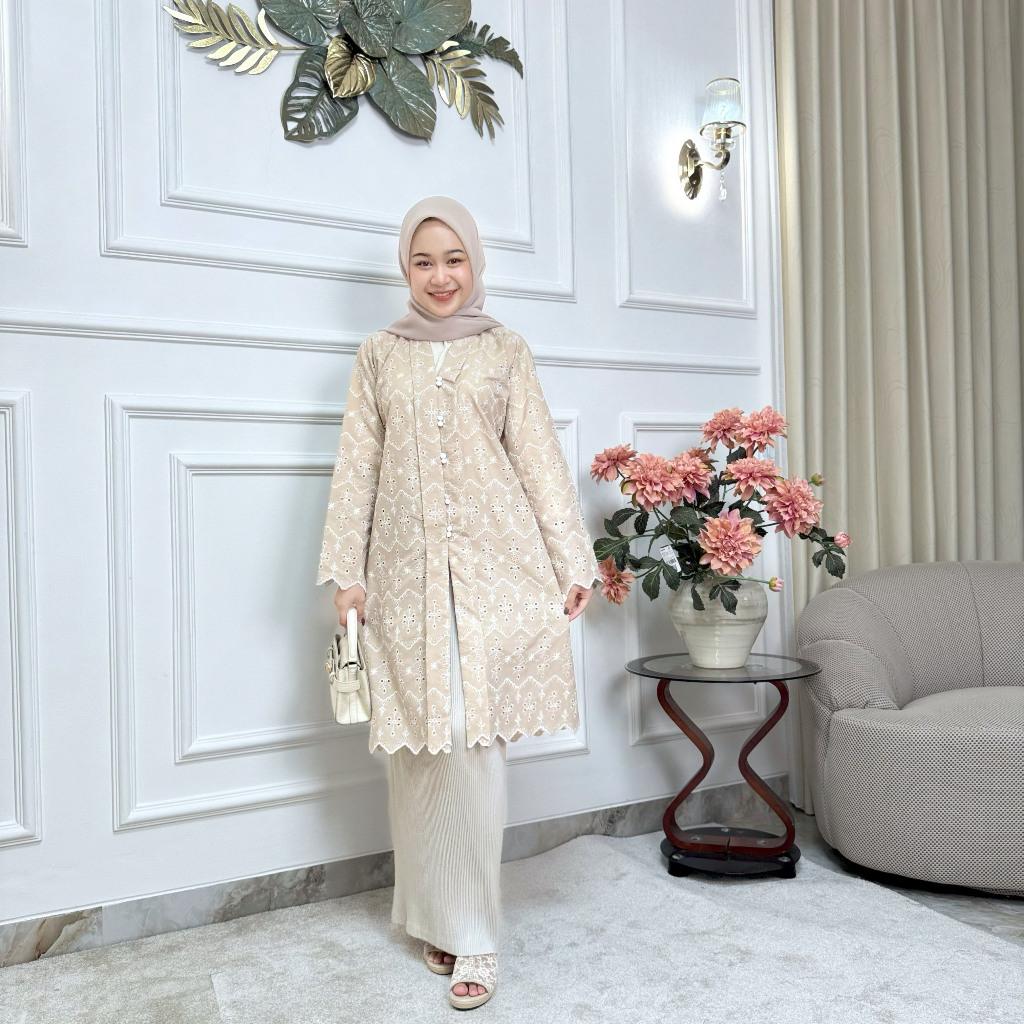 Maheswari Tunik Wanita Katun Bolong Embroidery