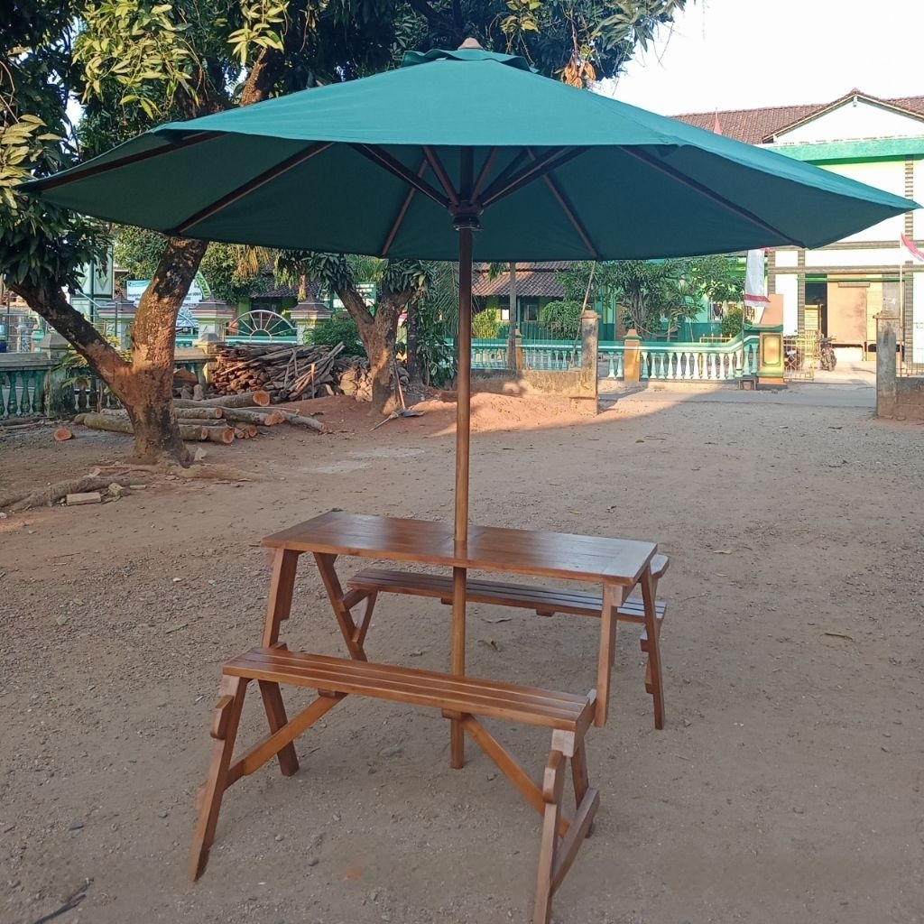 Bangku Meja Kursi Lipat Portable Magic kayu jati Kursi Teras Kebun