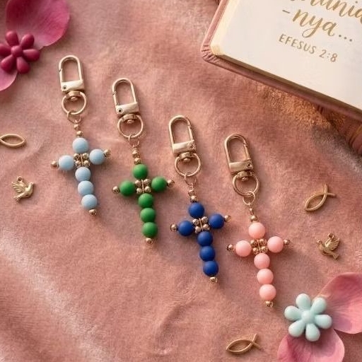 GANTUNGAN KUNCI SALIB KRISTEN / SOUVENIR NATAL PASKAH