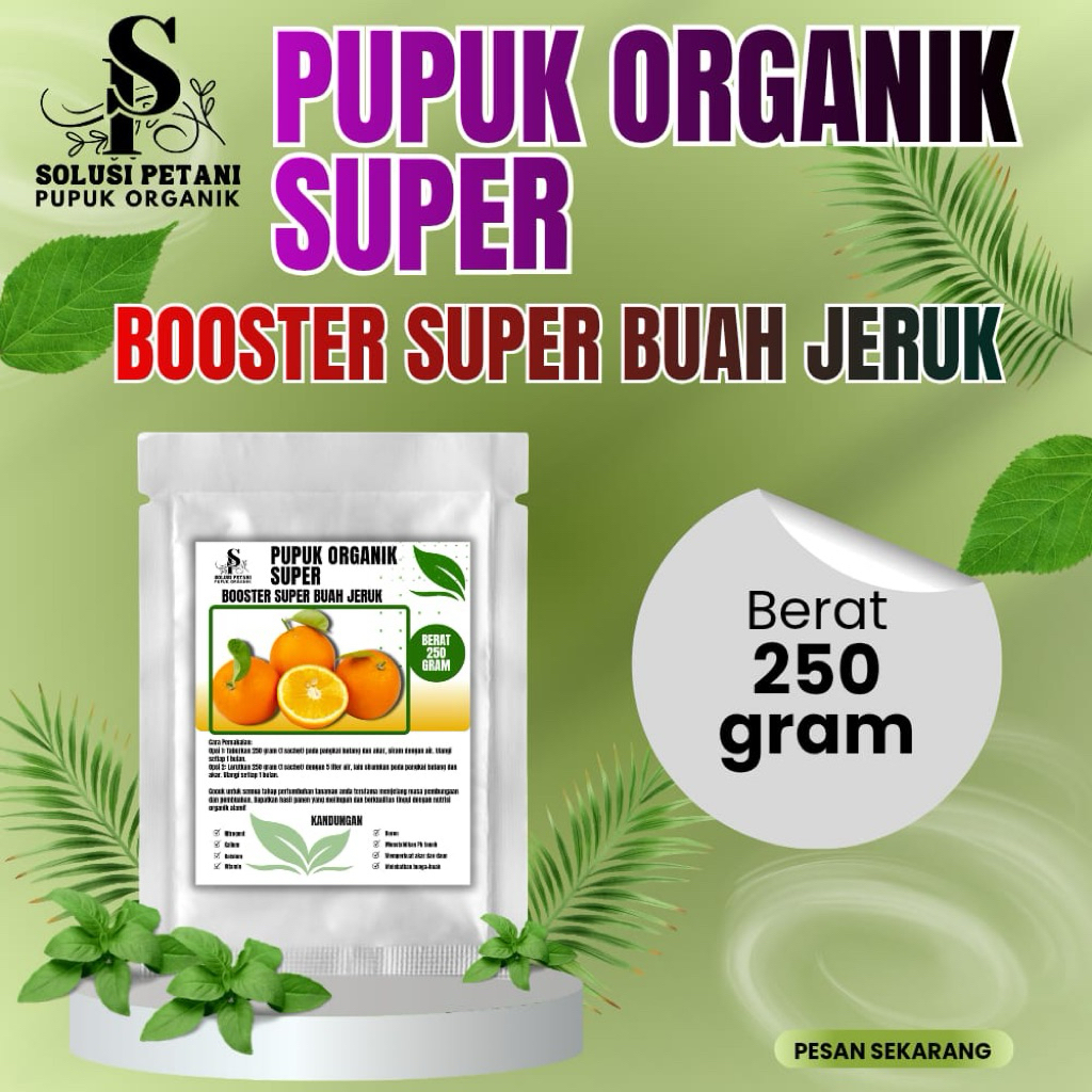 pupuk organik boster buah jeruk isi 250gram