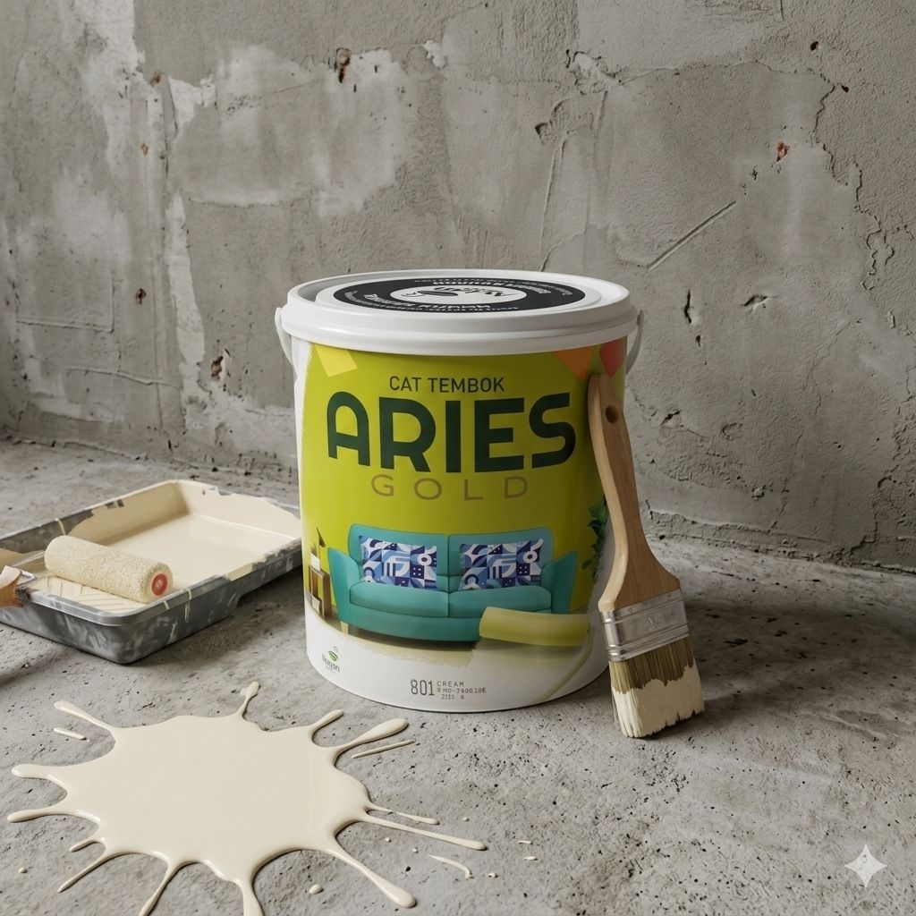 Aries Gold Galon 4,5 kg cat tembok / dinding plafon gypsum