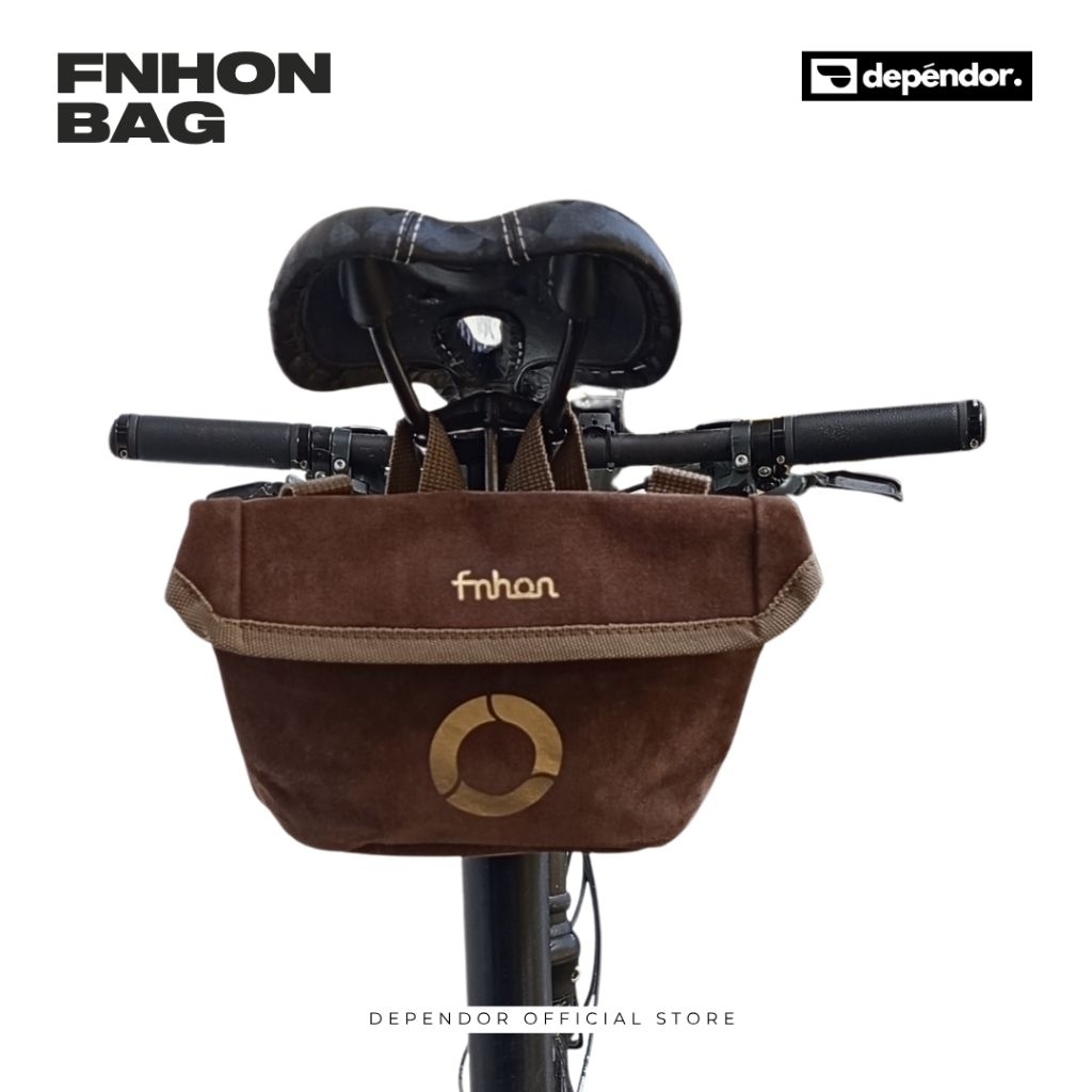 Tas Fnhon Saddle Sadel Bag Kulit Leather Coklat Tas Sepeda Lipat Seli Handlebar - Dependor Official 