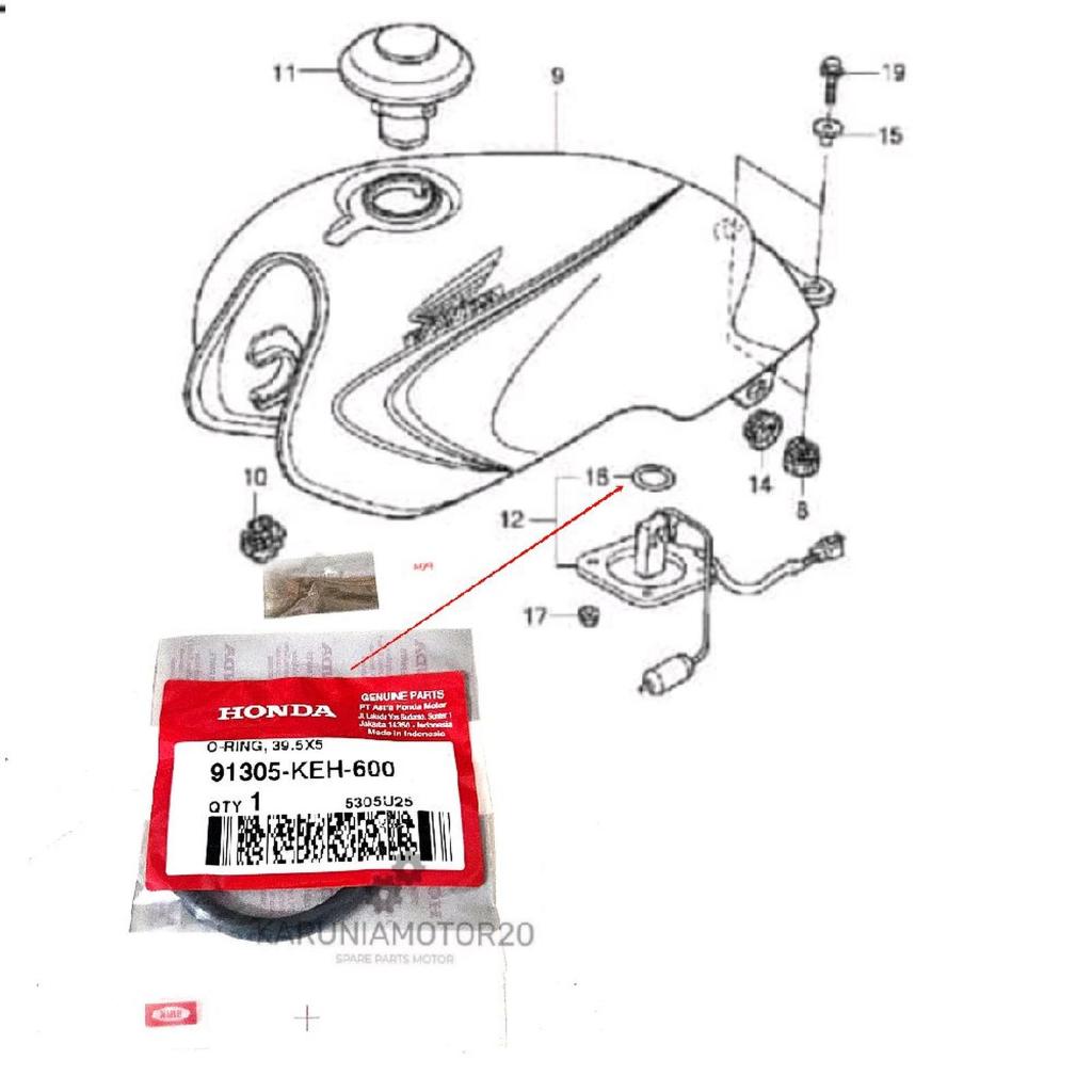 Oring Pelampung Tangki Megapro/Tiger/GL Pro Original AHM 91305-KEH-600