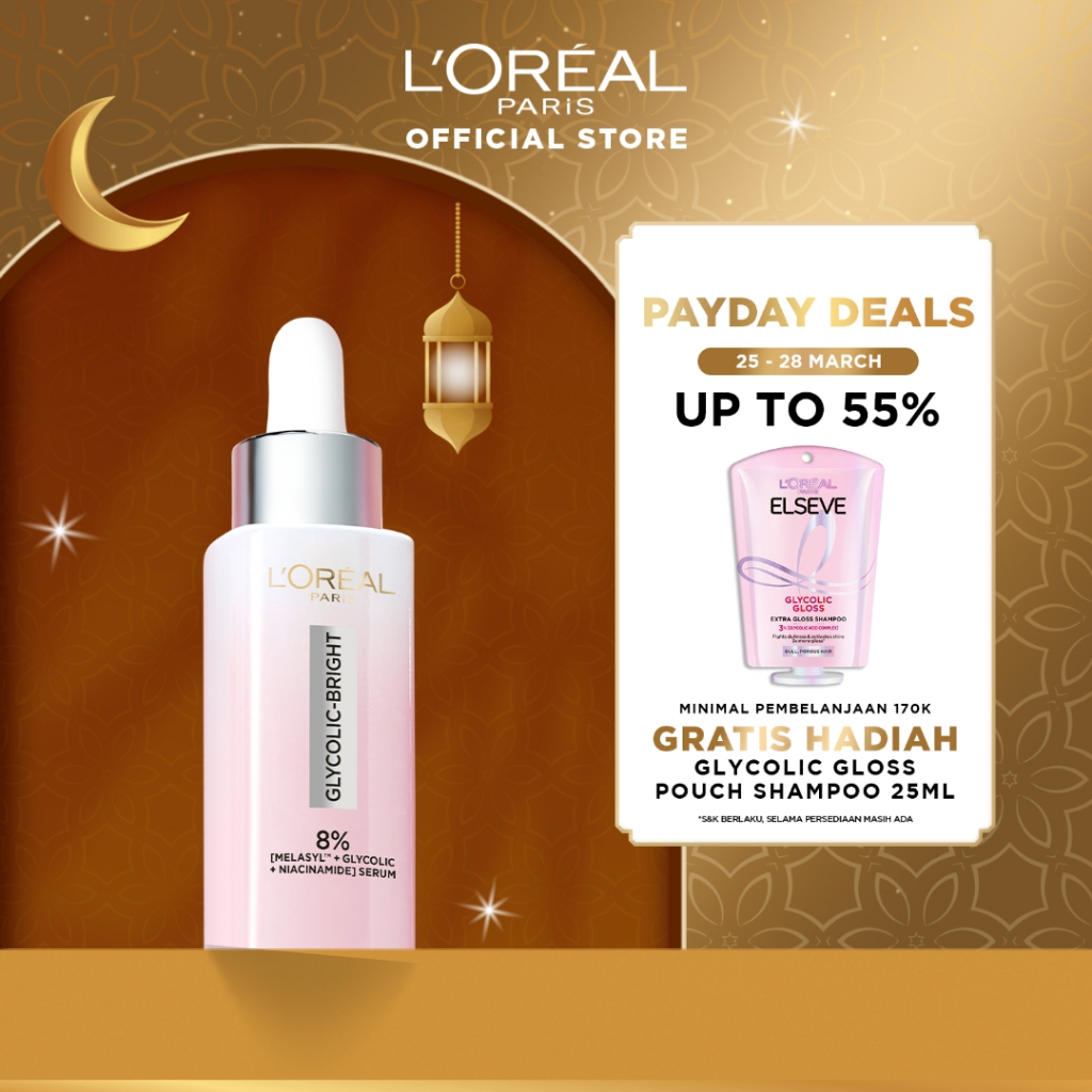 L'Oreal Paris Glycolic Bright 8% [MELASYL + GLYCOLIC + NIACINAMIDE] ANTI-DARK SPOT BRIGHTENING SERUM