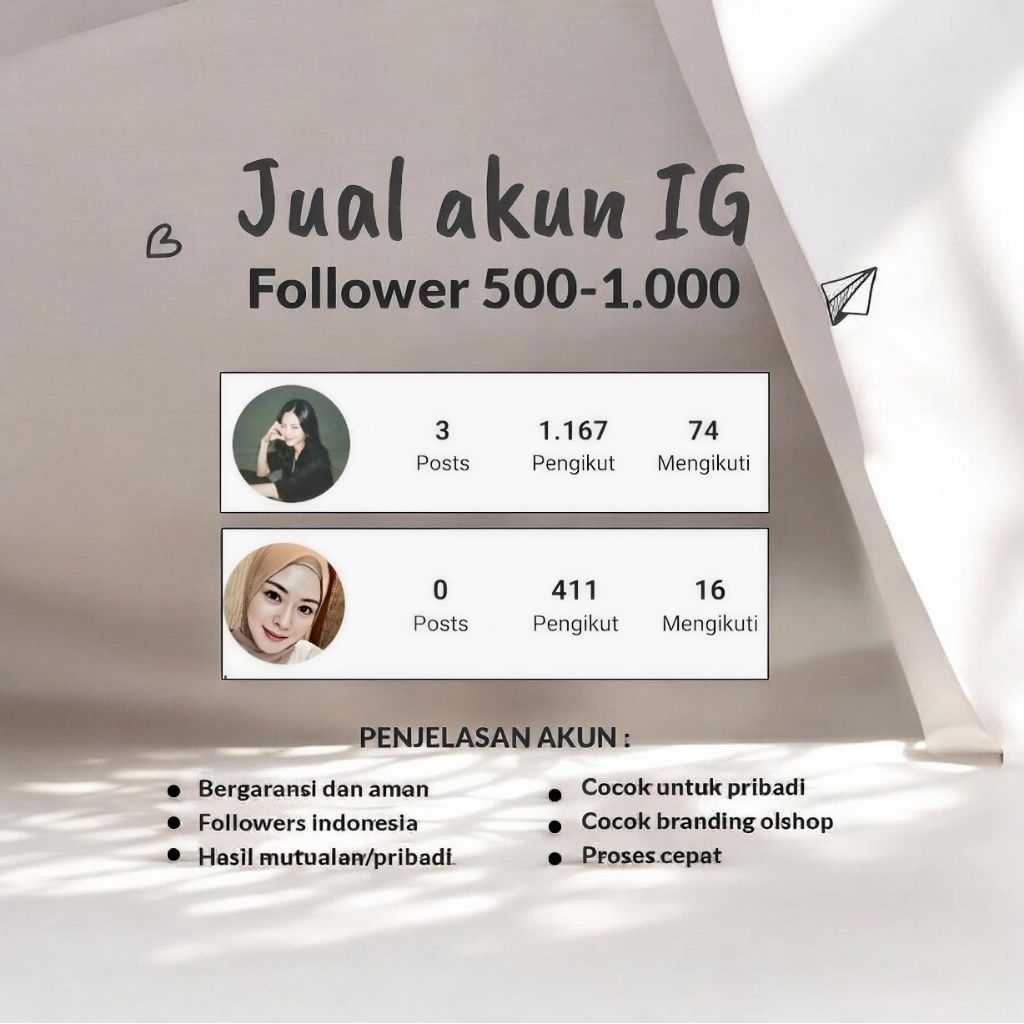JUAL AKUN INSTAGRAM BERFOLLOWER INDONESIA PERMANEN