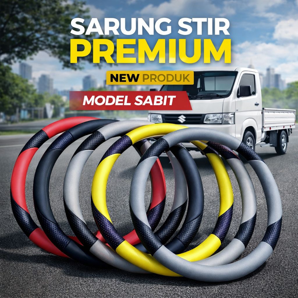 Sarung Stir Carry minibus, Pick up Carry 1.0, 1.3, 1.5  Premium Sporty Aksesoris Cover Stir Anti Sli