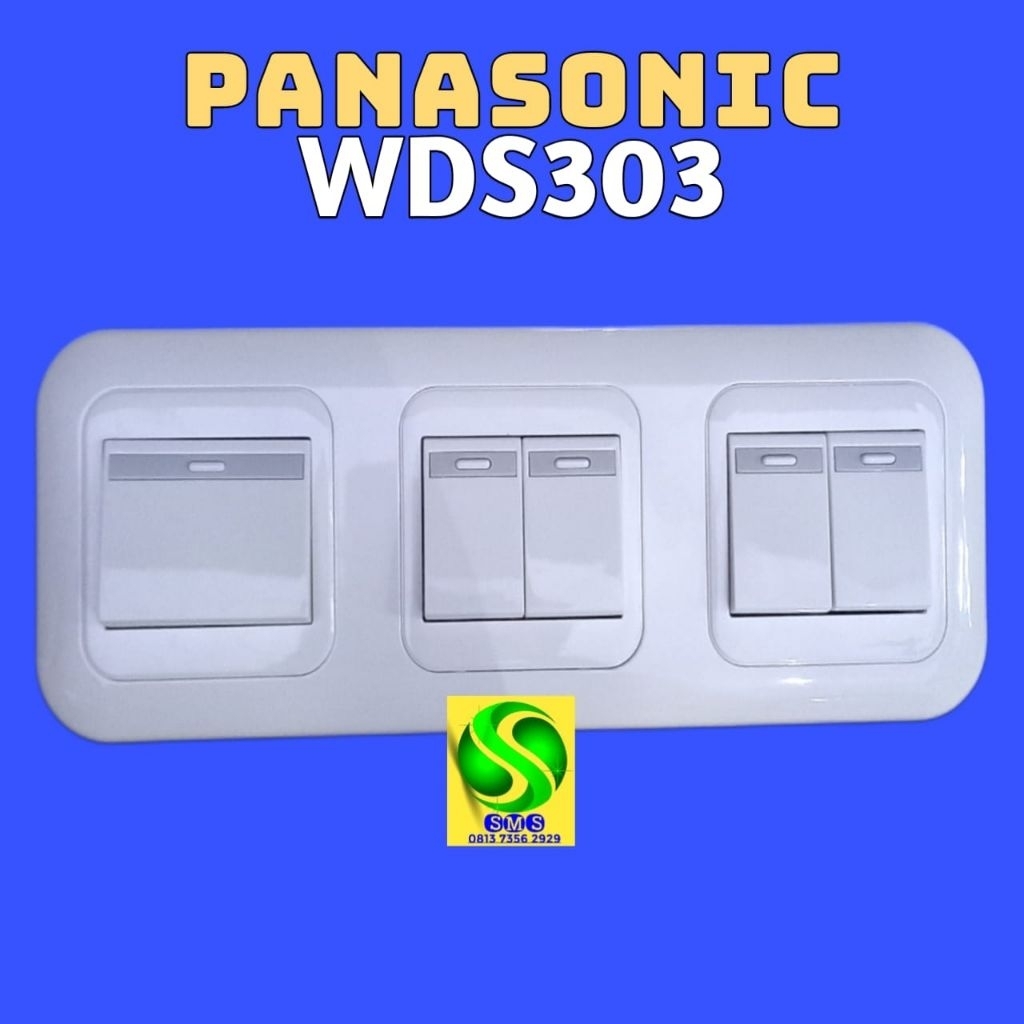 Saklar Engkel Besar + Saklar Seri ( 4 Saklar Kecil ) Panasonic 3 Gang Tanam IB