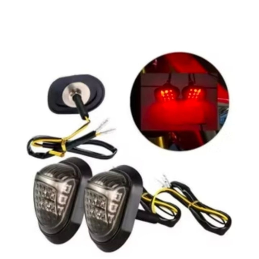 COD Lampu Sein LED 9Mata Sein Tempel Bulat Universal Ninja/Vixion/MX King/Rx King/Vario DLL