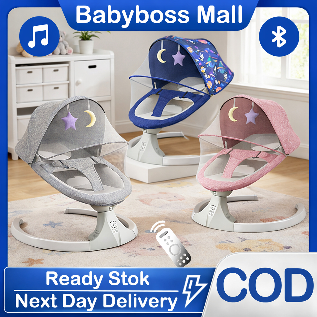 Ayunan Bayi Elektrik Otomatis Multifungsi Listrik Duduk Kursi Goyang Kursi 0-4 Tahun Ayunan Listrik
