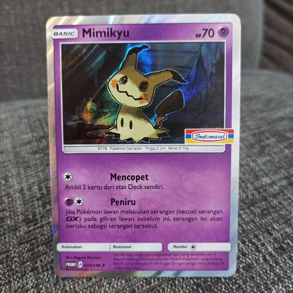 Pokemon indonesia TCG mimikyu 010/SM-P indomaret promo foil