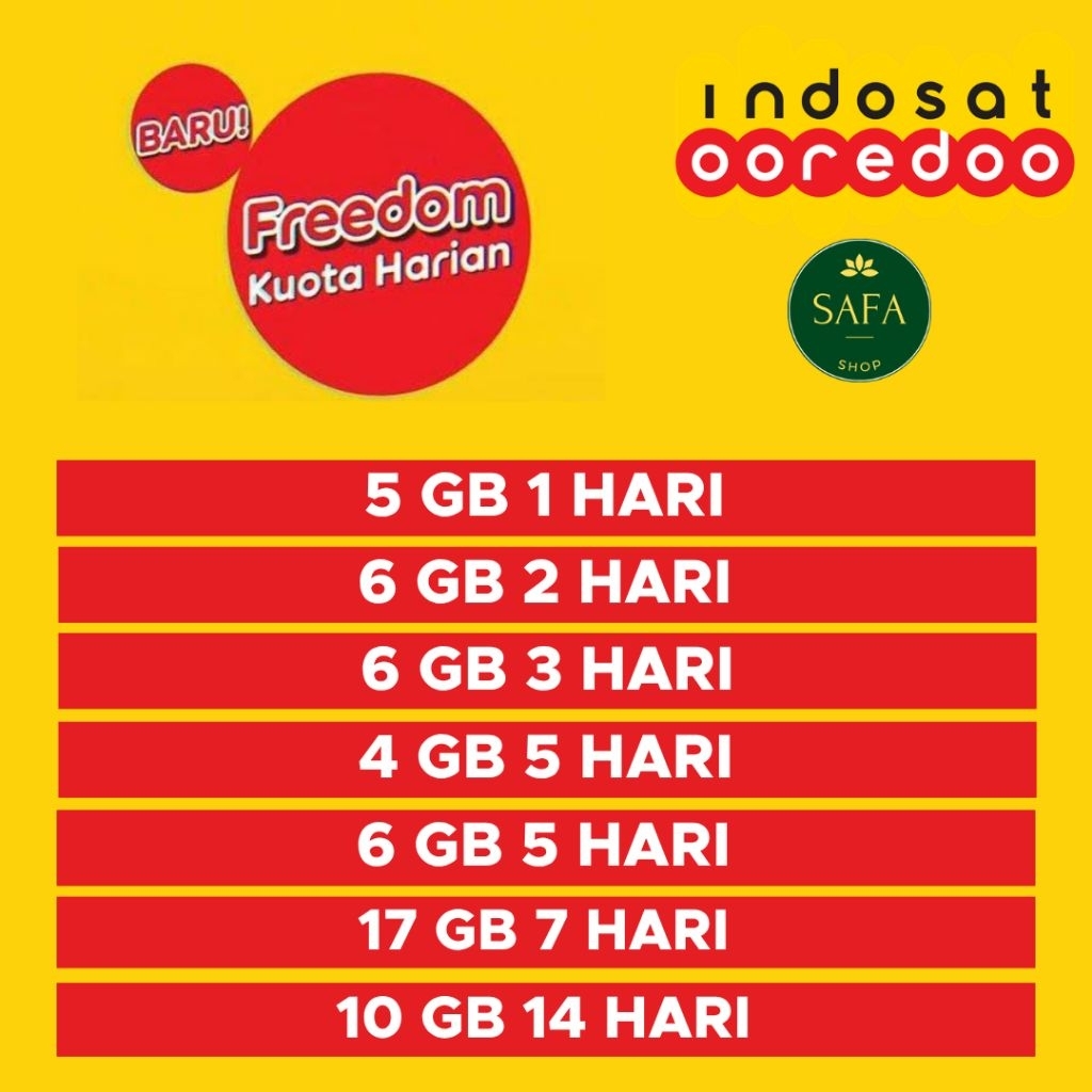 Paket Indosat 1GB | Kuota data im3 Freedom Internet Harian 24 jam murah 1 hari 3 hari 5 hari 7 hari