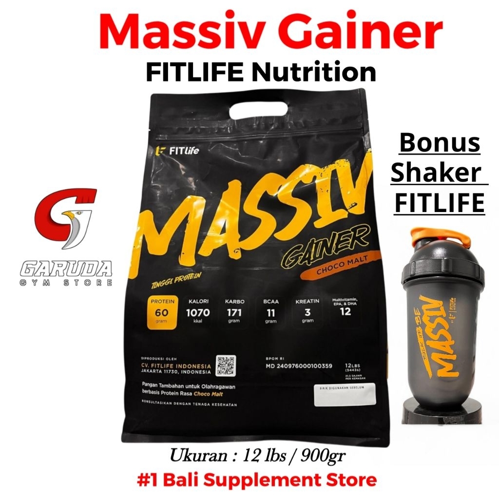 Fitlife Massiv Gainer 12 lbs Mass Gainer Terbaik