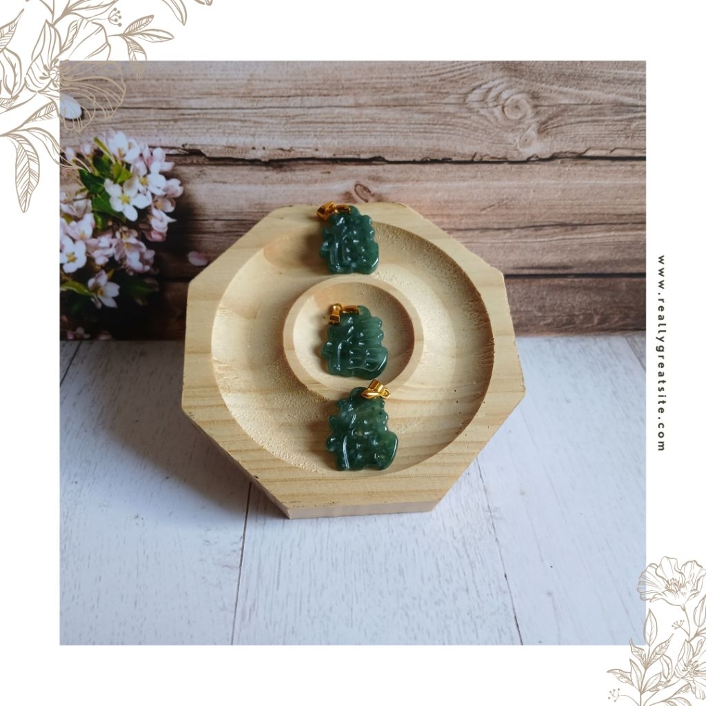 Liontik Giok Asli Bwj 3D Fu (Keberuntungan)