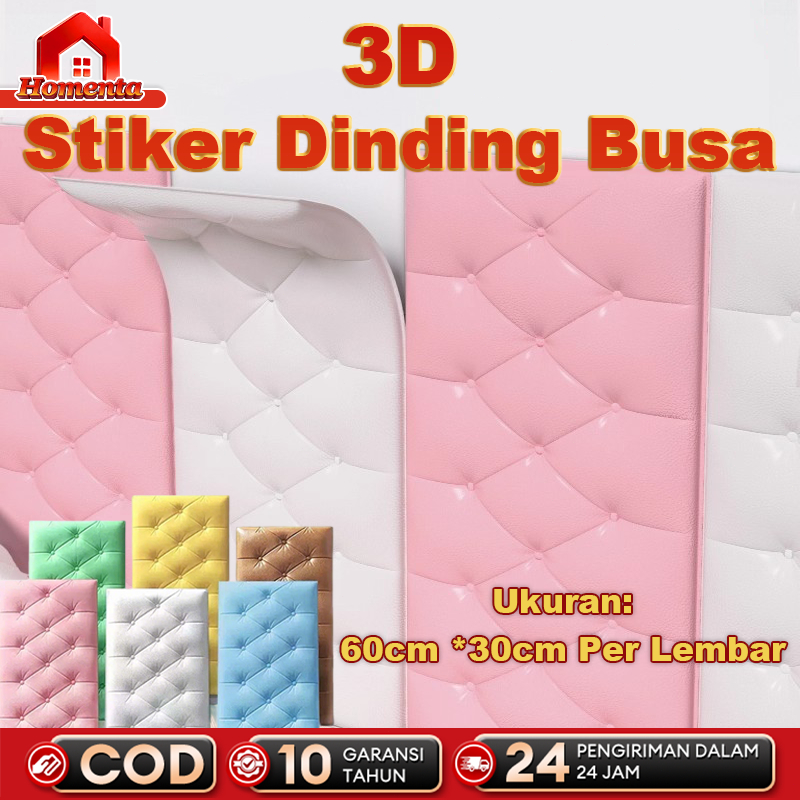 Wallpaper Foam 3D 30x60CM Stiker Dinding Busa Lunak Kedap Suara Tahan Air Kamar Dinding Rumah