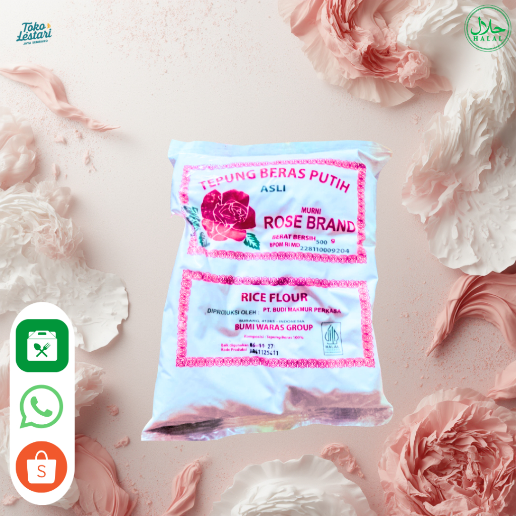 Tepung Beras Rose Brand 500Gr / Tepung Terigu Segitiga Biru 500gr - Berkualitas, Serbaguna, dan Teks