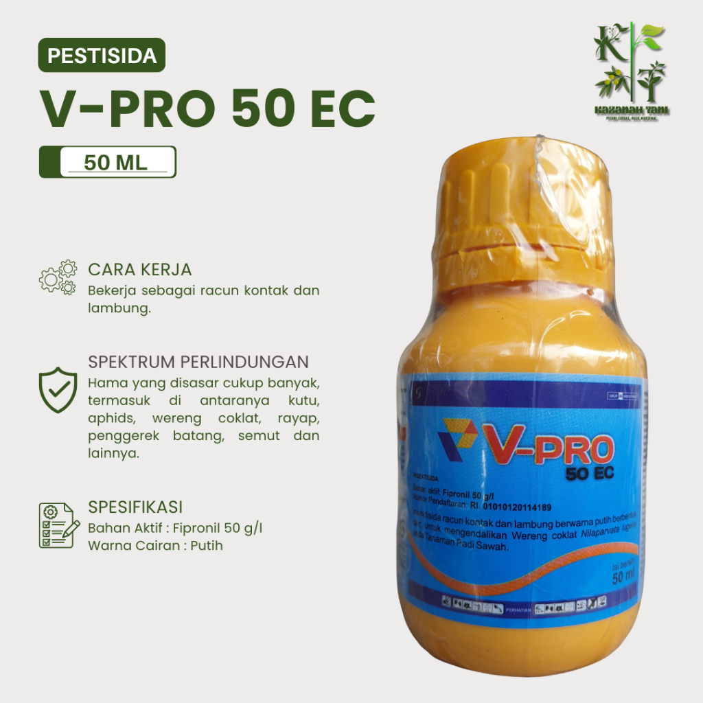 Insektisida V-Pro 50EC 50 ml - Fipronil Wereng Coklat Semut Penggerek Batang Kutu