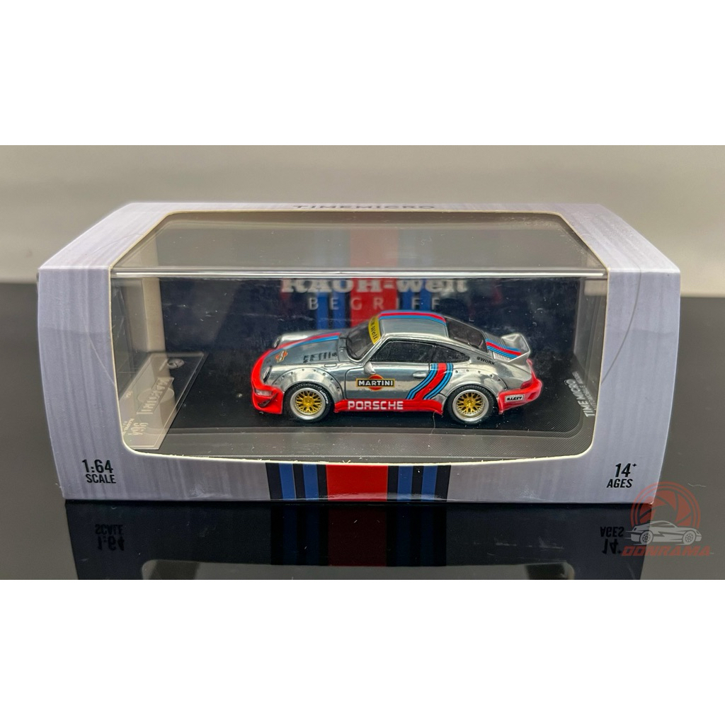 Time Micro Porsche RWB 964 Martini Silver Ducktail 1/64