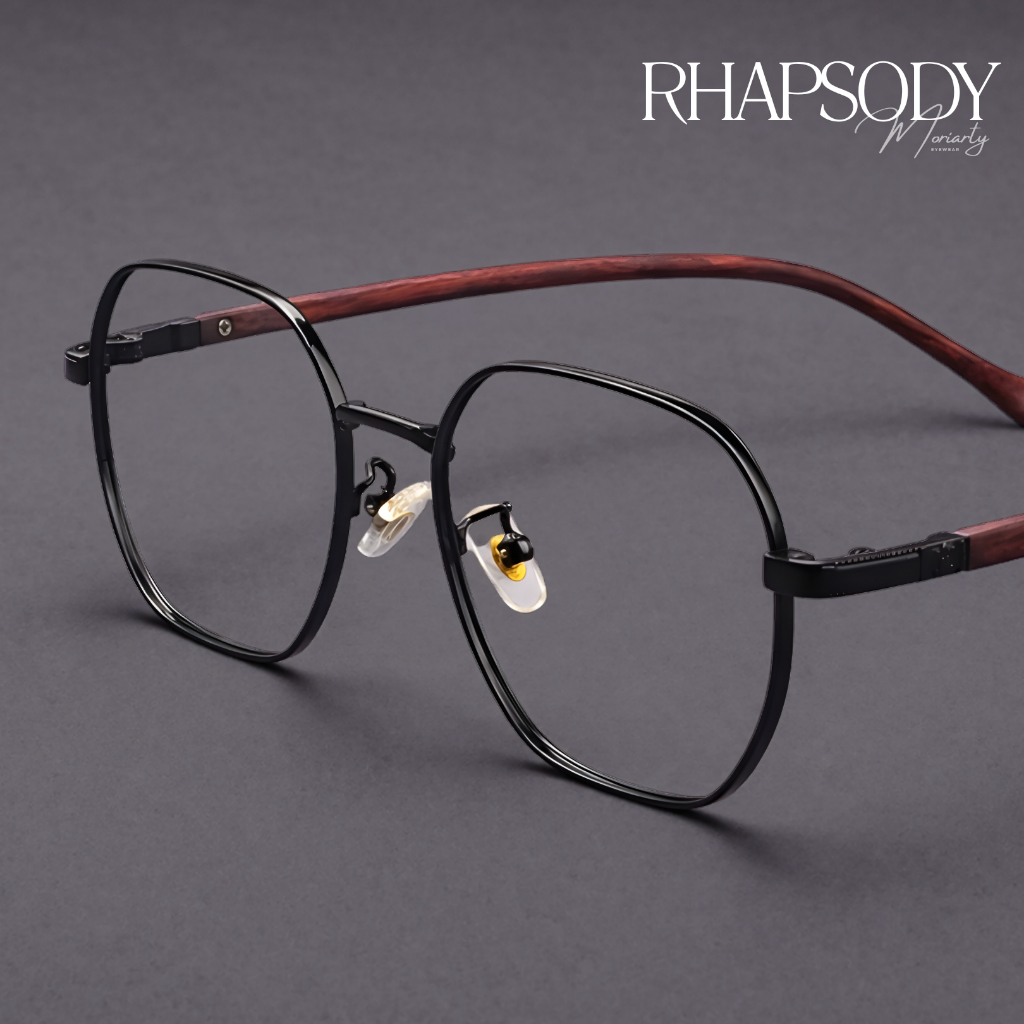 Kacamata Minus Bulat Metal Ringan Nosepad Muka Kecil Medium Wanita Pria MORIARTY - RHAPSODY