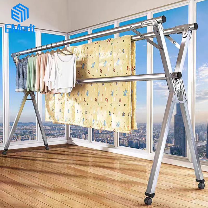 Jemuran Baju Stainless Steel 240CM Jemuran Baju Lipat Jemuran Pakaian Basah Tahan Karat