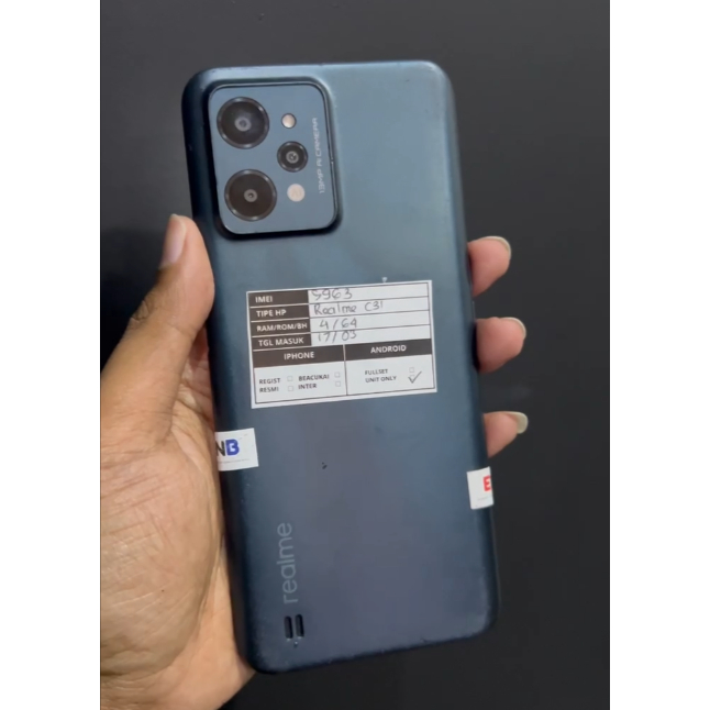 Realme C31 4/64GB Second Unit Hp Saja Good jamur body sedikit