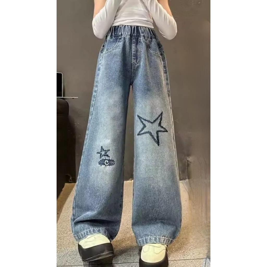 celana kulot skena jeans anak perempuan style korea 5- 12 tahun