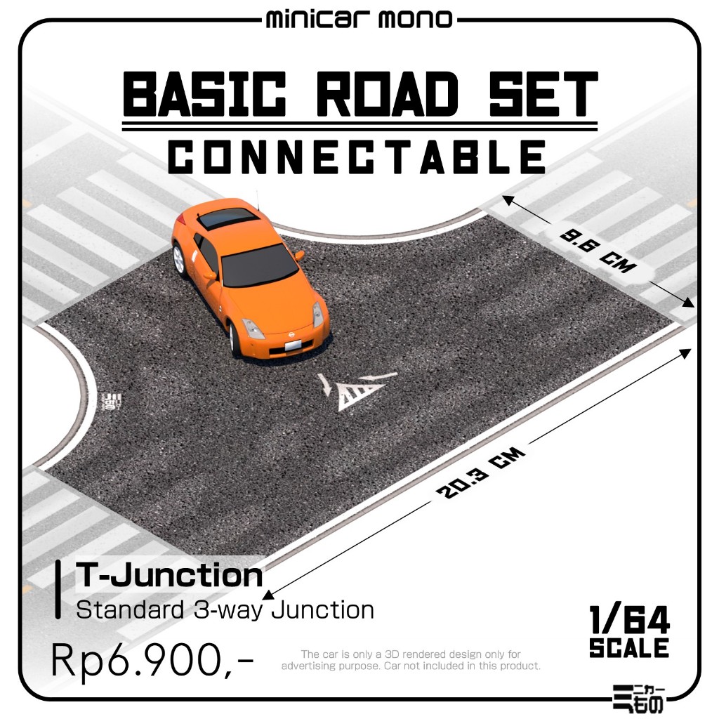 Diorama Sheet Basic Road Set (T-Junction)
