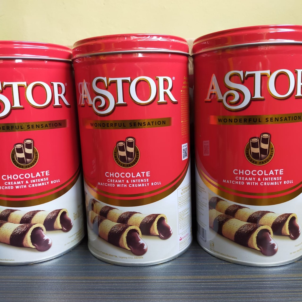 Astor Wafer Stick Double Cokelat Astor Kaleng 330gr