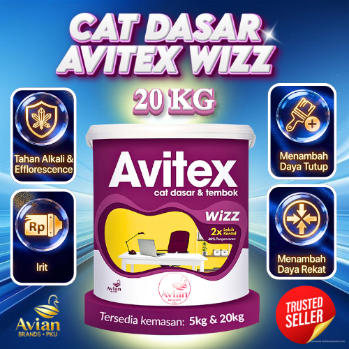 AVITEX WIZZ CAT DASAR & TEMBOK 20 KG WARNA PUTIH - Avian Brands Verified Store