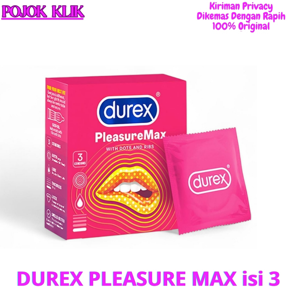 KONDOM DUREX PLEASURE MAX isi 3 - KONDOM BIG SIZE TEKSTUR GERIGI