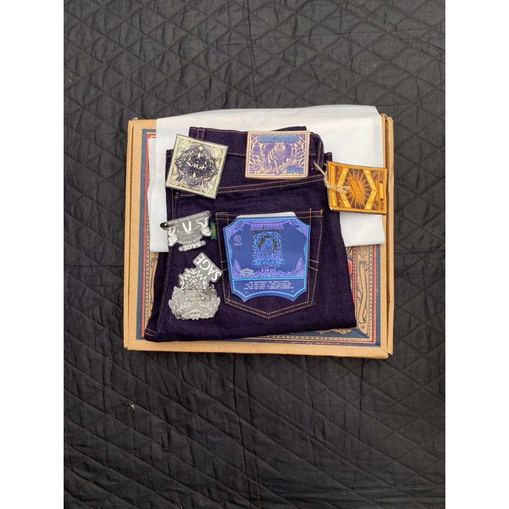 Sage Denim Nighthound 19oz Unsanforized Deep Indigo x Purple