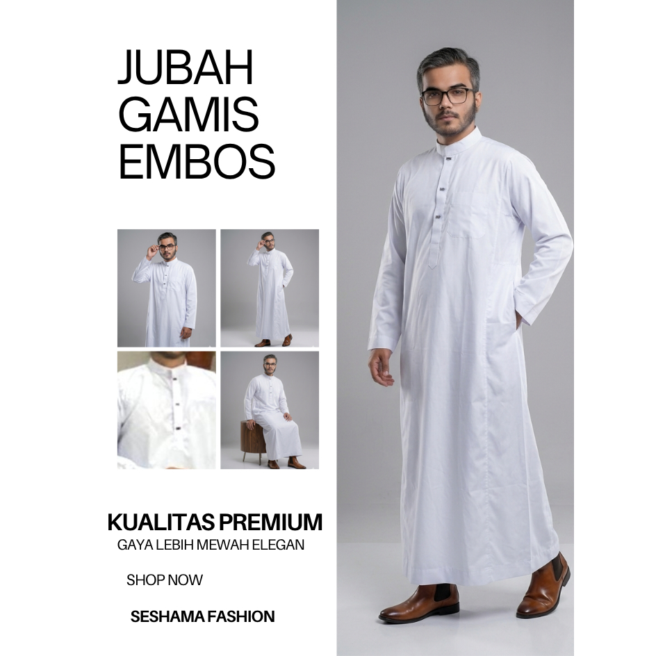 Jubah Gamis Pria Embos Premium Motif Mewah | Baju Gamis Pria Premium Embos | Jubah Gamis Pria Modern