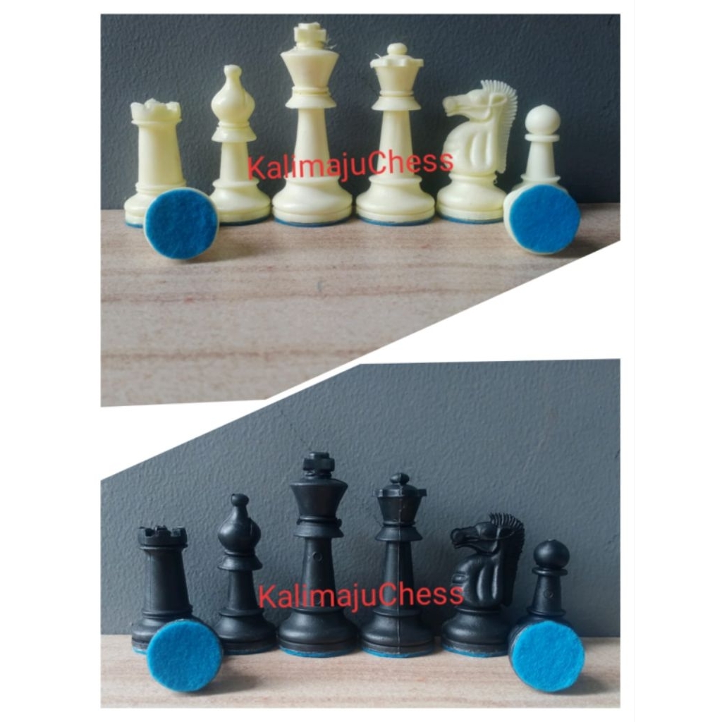 Bidak catur plastik standar dengan alas