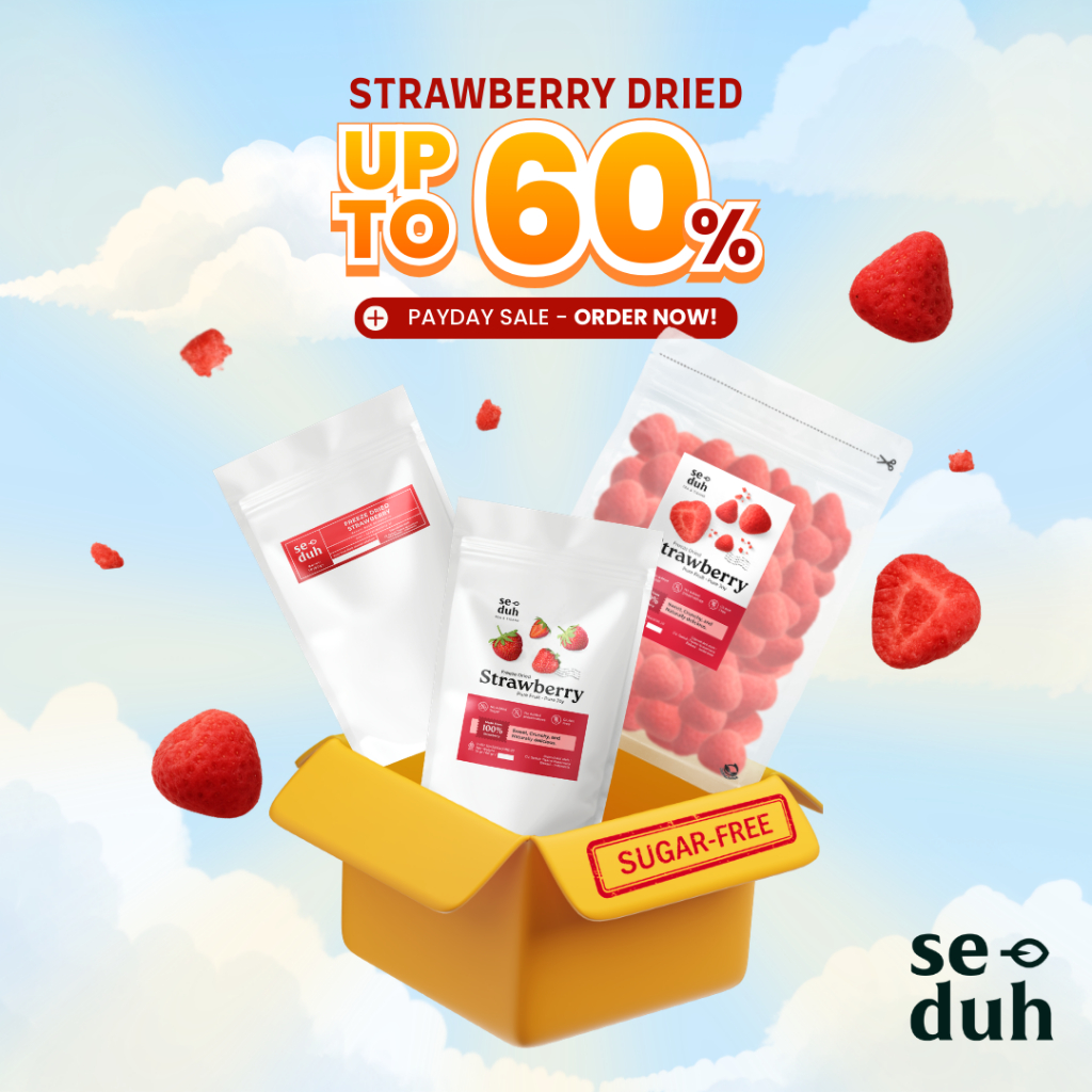 SEDUH TEA & TISANE | Freeze Dried Strawberry Fruit Pure Healthy Snack / Camillan Buah Strawberry Ker