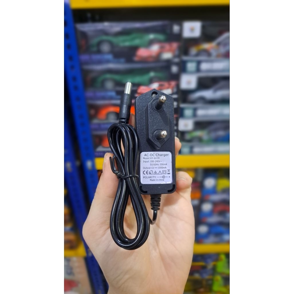 charger cas mainan mobil motor aki anak 6volt