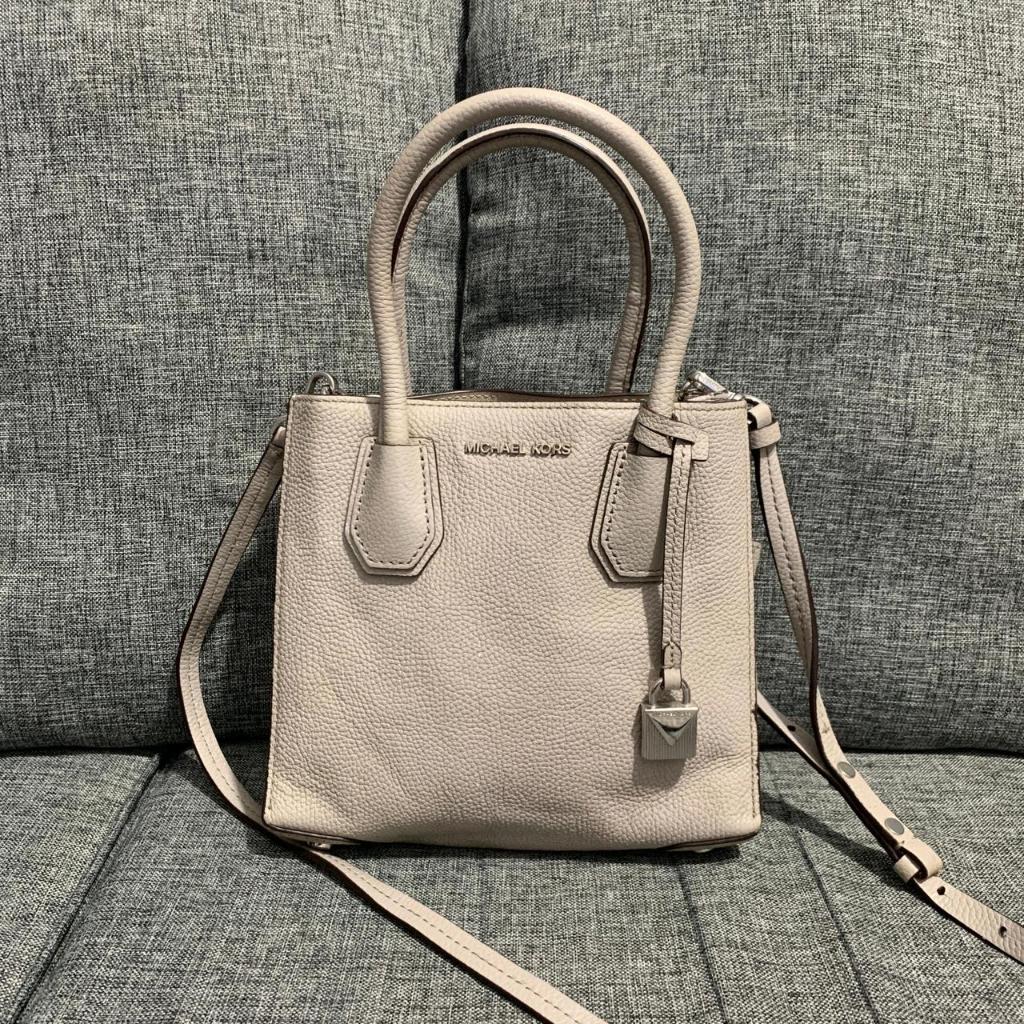 Preloved Tas Michael Kors Mercer Satchel Grey Authentic Original