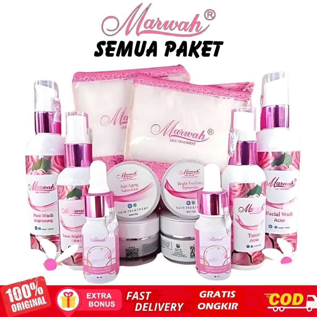 semua paket Marwah skin care diamond bright, bright teatree, platinum, anti aging, aging tea tree, a