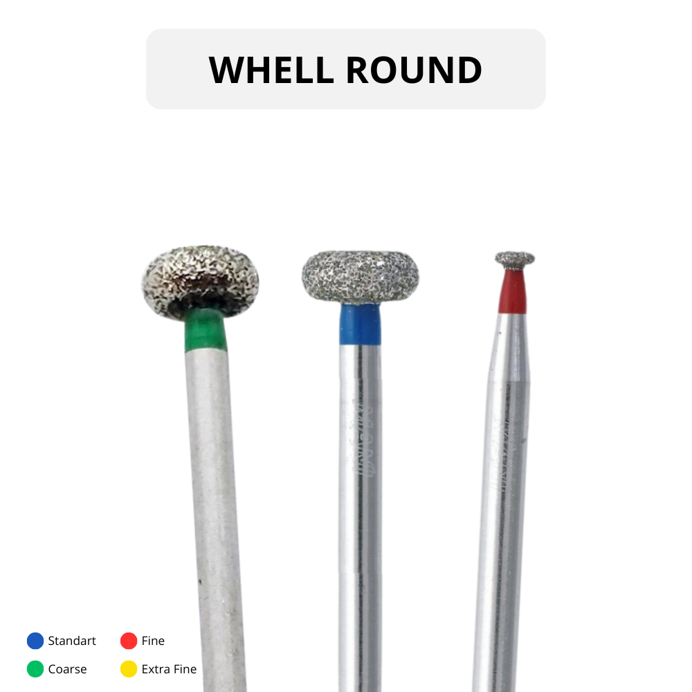 Dental Diamond Bur Wheel Round High Speed / Bur Gigi Highspeed