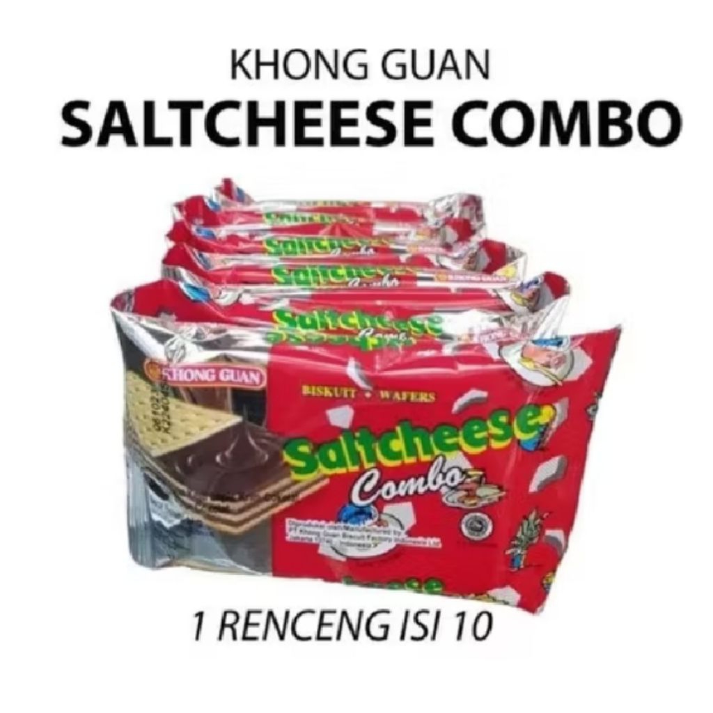 Khong Guan Biskuit Saltcheese Combo 10 Bungkus - Keju Lapis Coklat