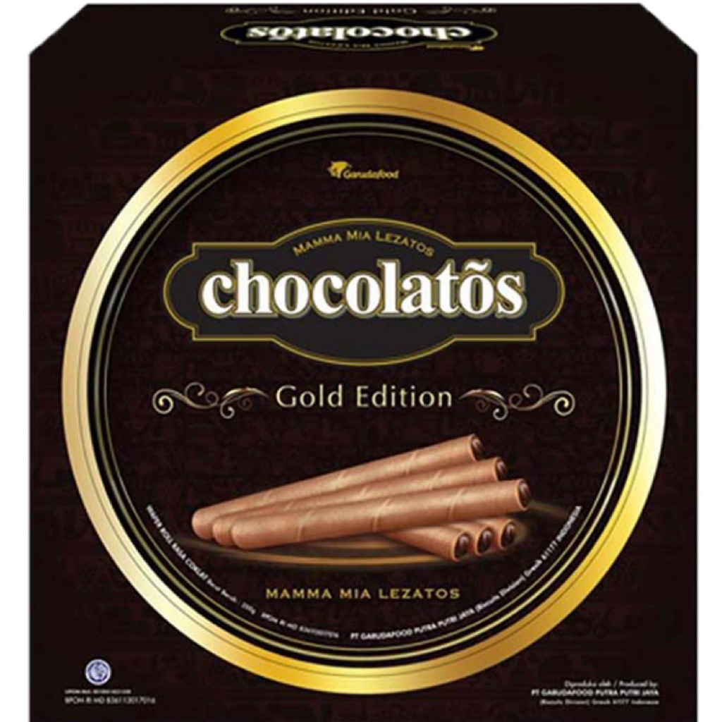 Gery Chocolatos Gold Edition Wafer Roll Kaleng 350 gram